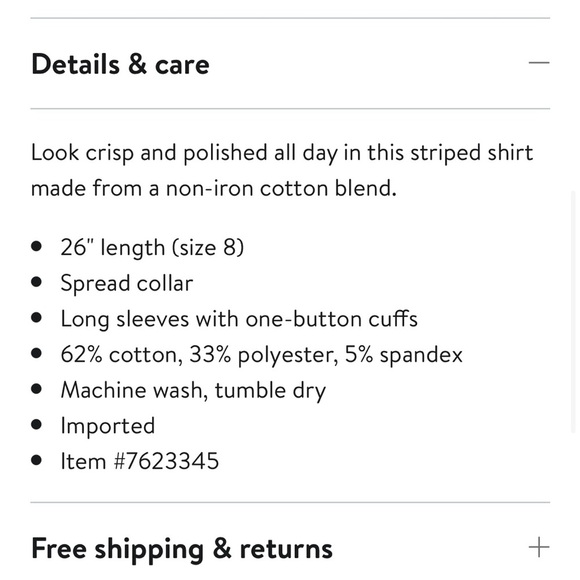 Mary Stripe Stretch Button-Up Shirt
Foxcroft Heritage Non-Iron Misses Size 14 - Picture 6 of 9